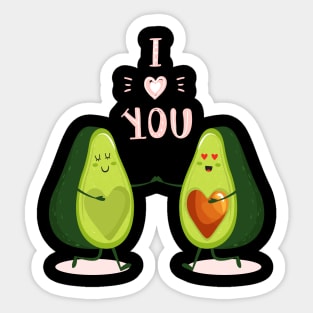 cute avocado couple Sticker